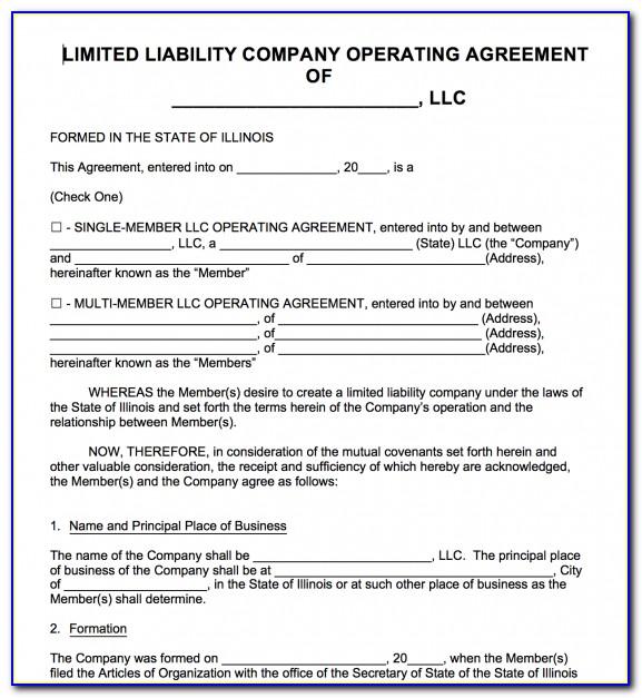 Series Llc Operating Agreement Template Illinois