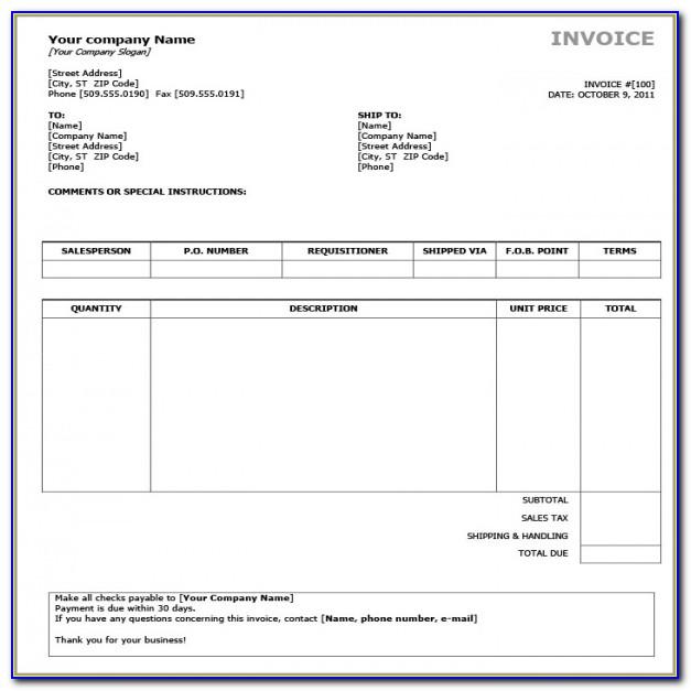 Simple Invoice Sample Pdf