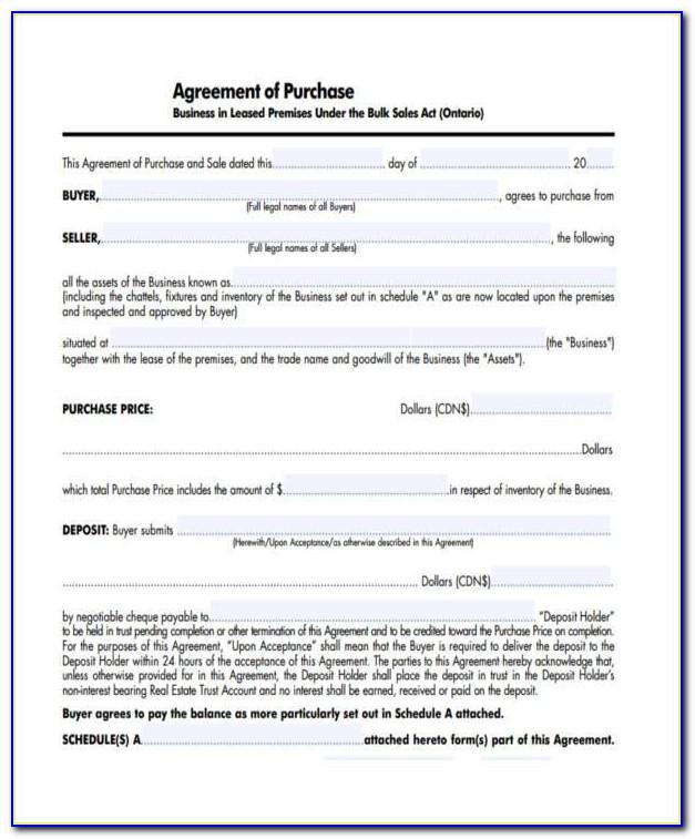 Small Business Purchase Agreement Template Uk