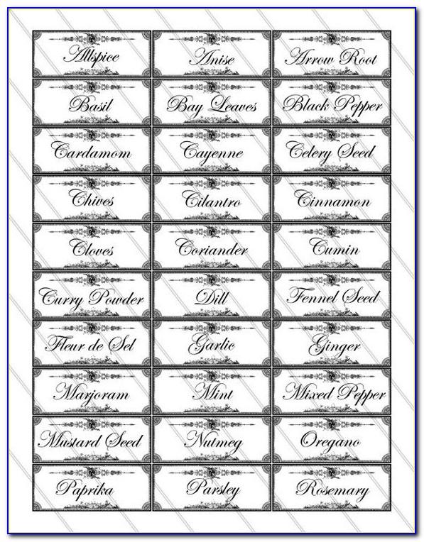 Spice Labels Word Template