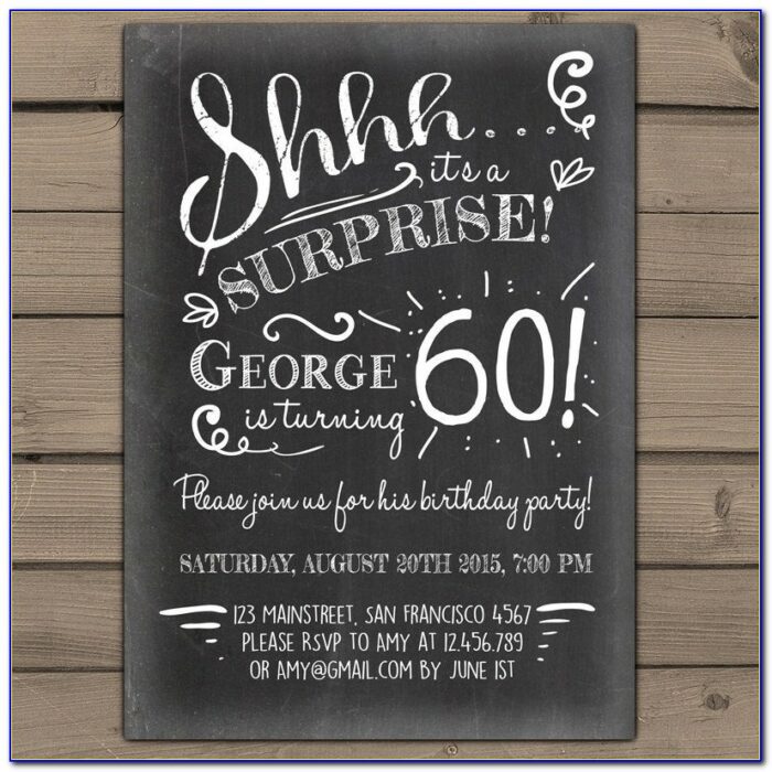 Surprise 60th Birthday Party Invitations Template