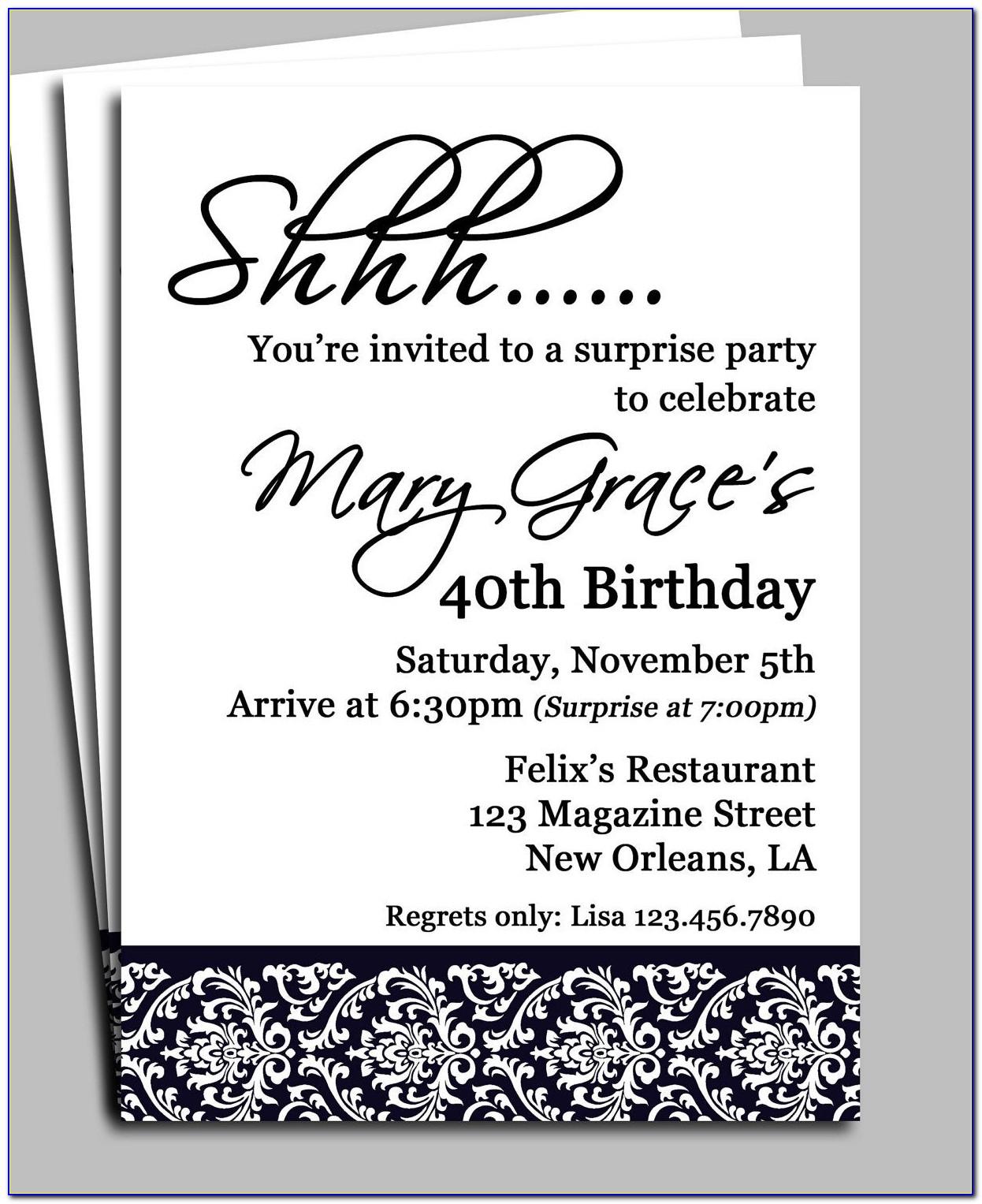 Surprise Party Invitation Templates Free