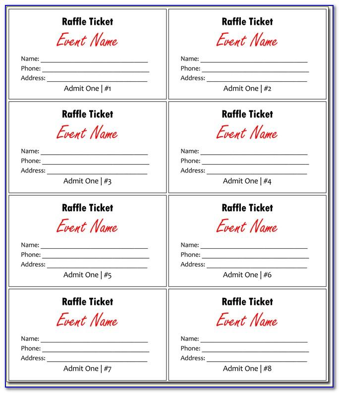 Template For Tickets With Numbers