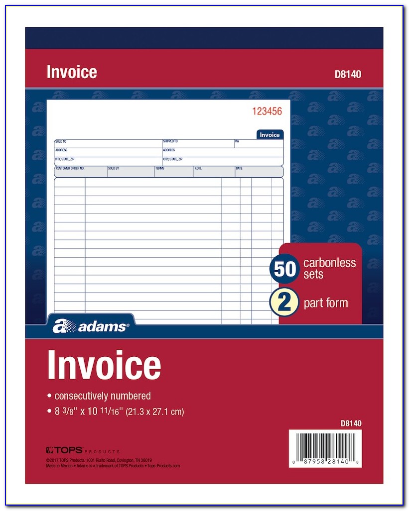 Adams Invoice Book D8140