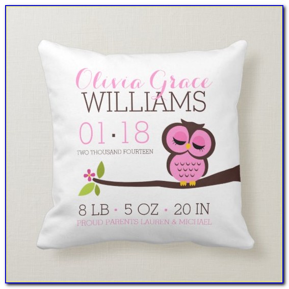 Birth Announcement Pillow Embroidery