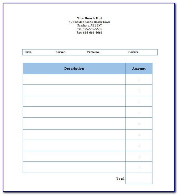 Blank Invoice Template For Microsoft Word