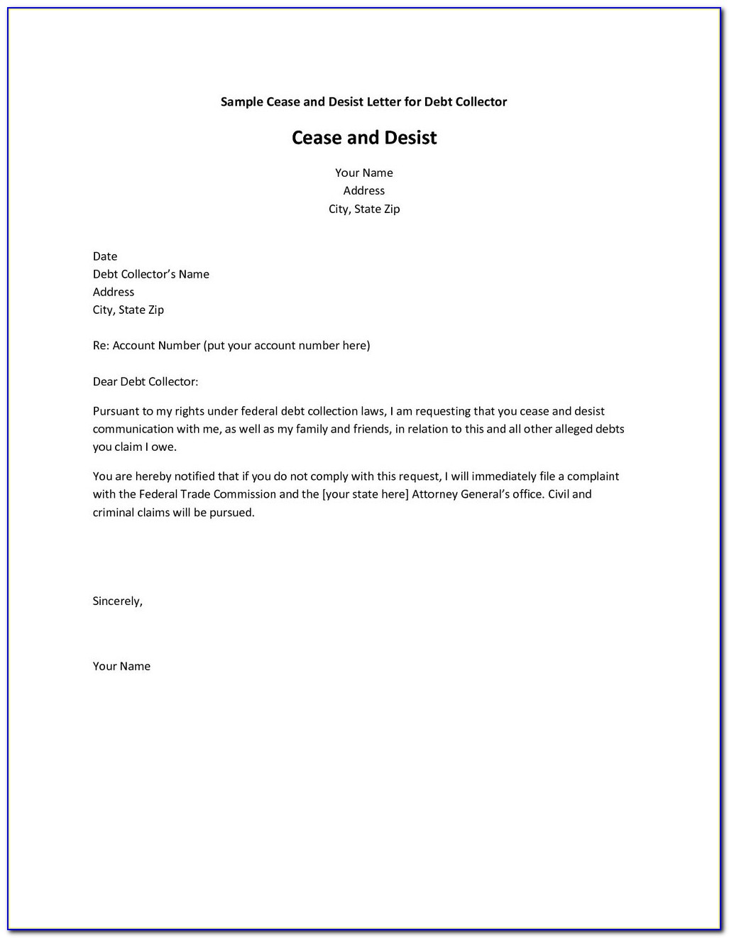 Cease And Desist Letter Template Copyright