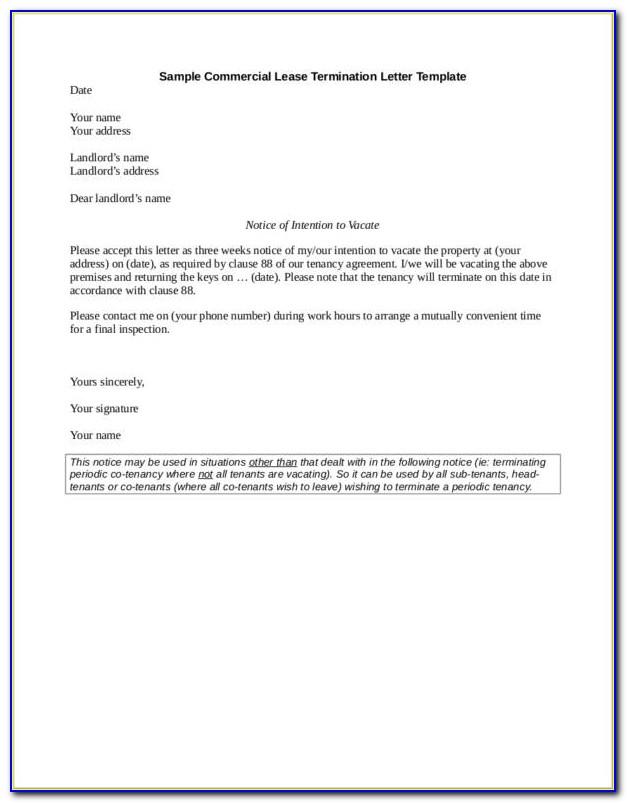 Commercial Lease Termination Letter Template