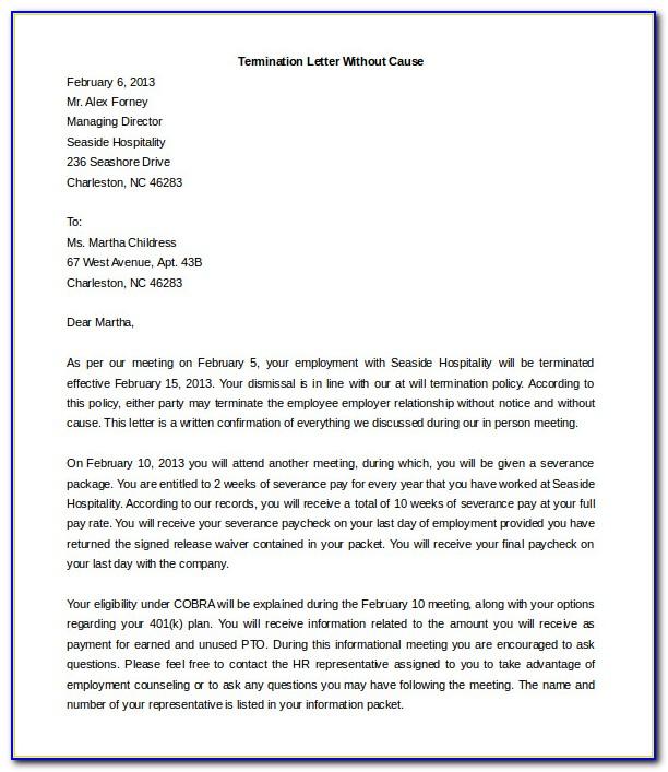 Contract Termination Letter Sample Doc Uk