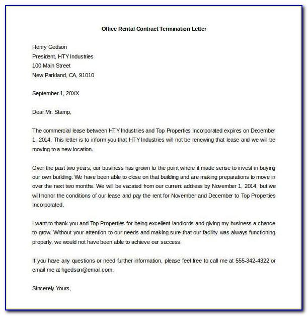 Contractor Termination Letter Sample Doc