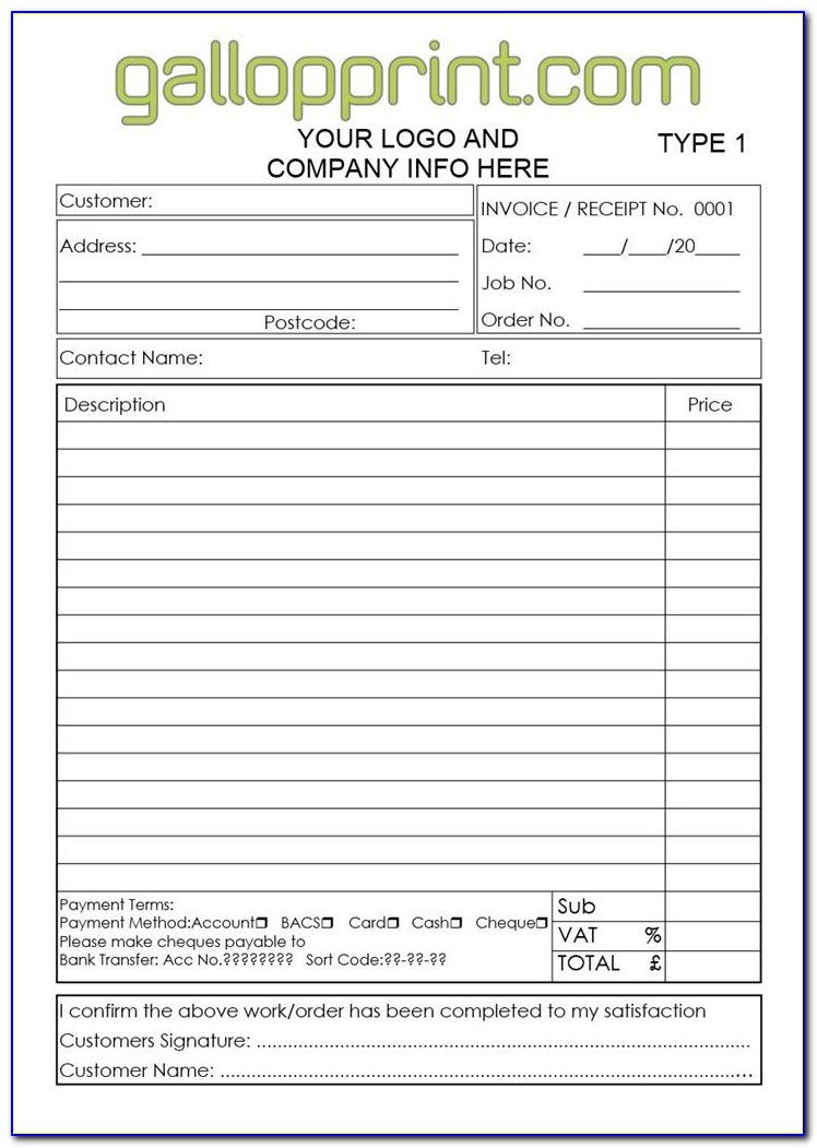 Custom Carbonless Copy Invoice Book