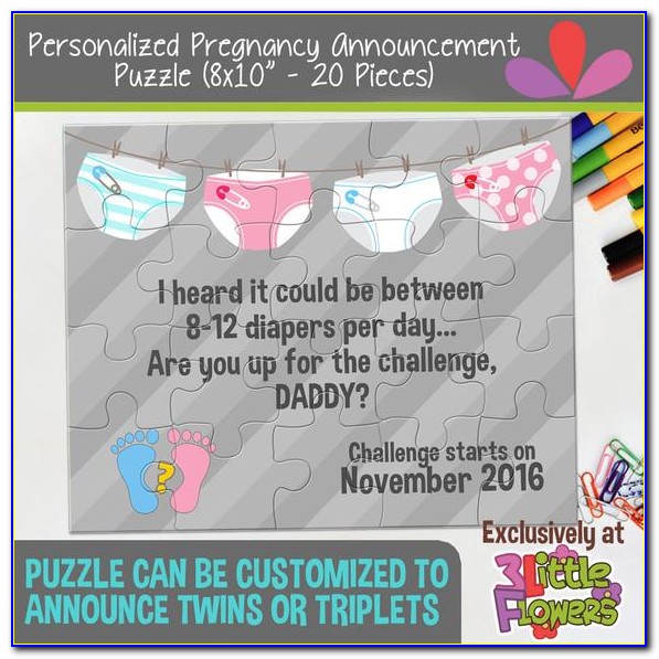 Custom Pregnancy Announcement Puzzle