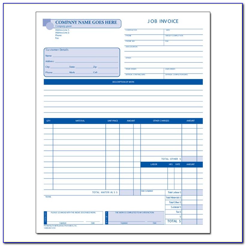 Custom Printed Carbonless Invoices