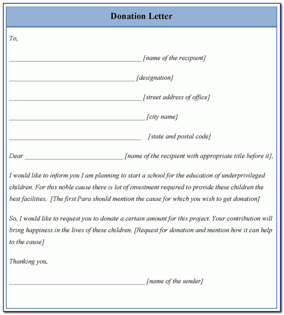 Donation Letter Format Examples