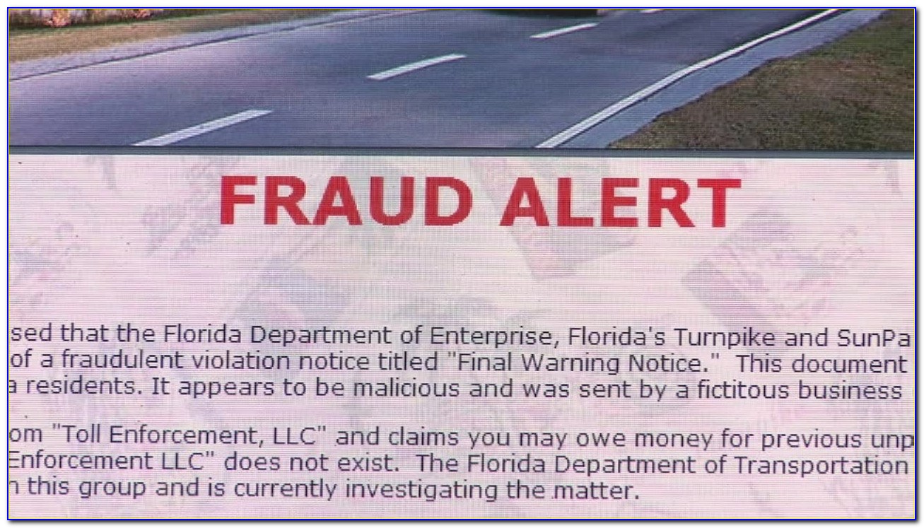Florida Dot Toll Enforcement Invoice