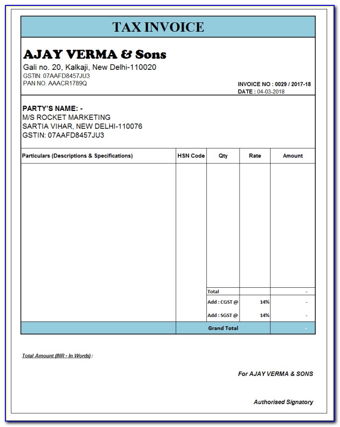 Free Invoice Template Word Format