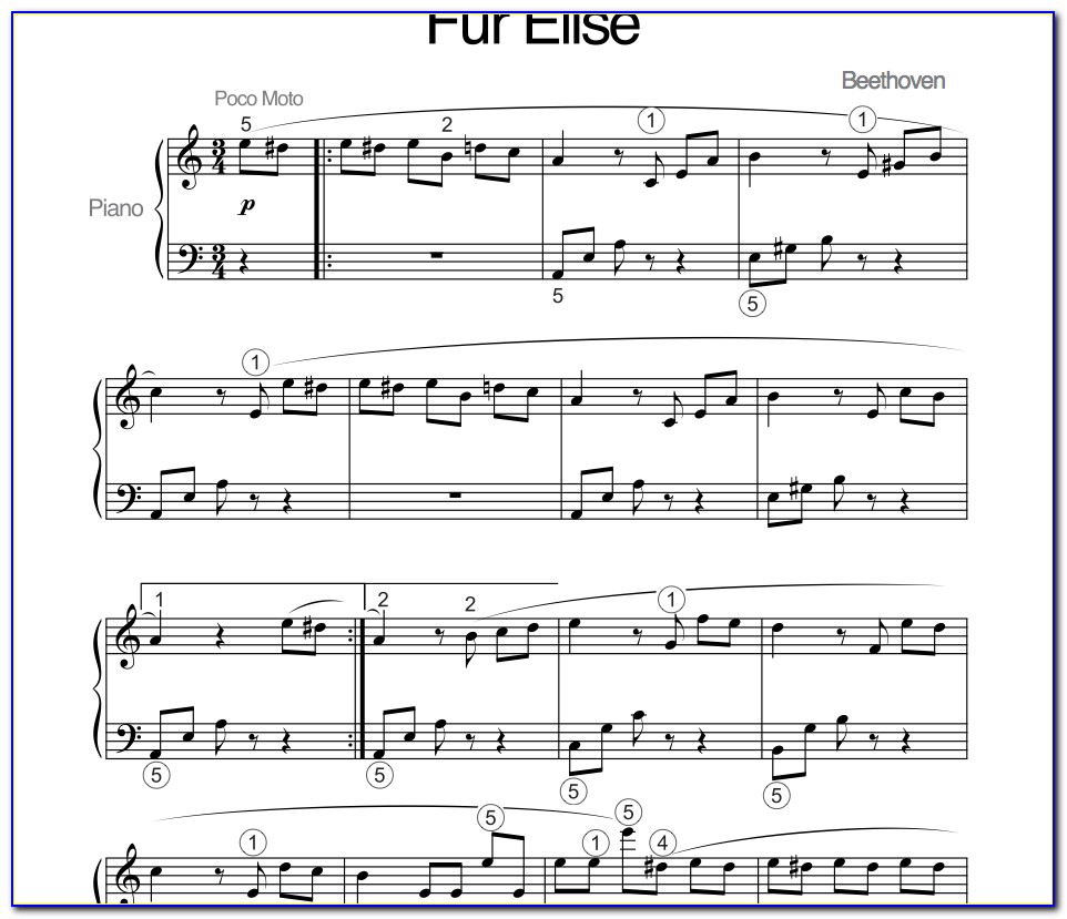 Fur Elise Piano Letters Right Hand