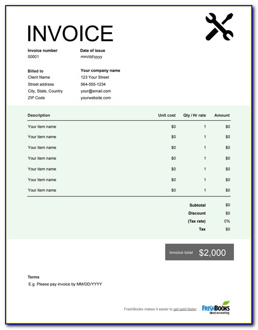 Gst Invoice Format In Word Free Download