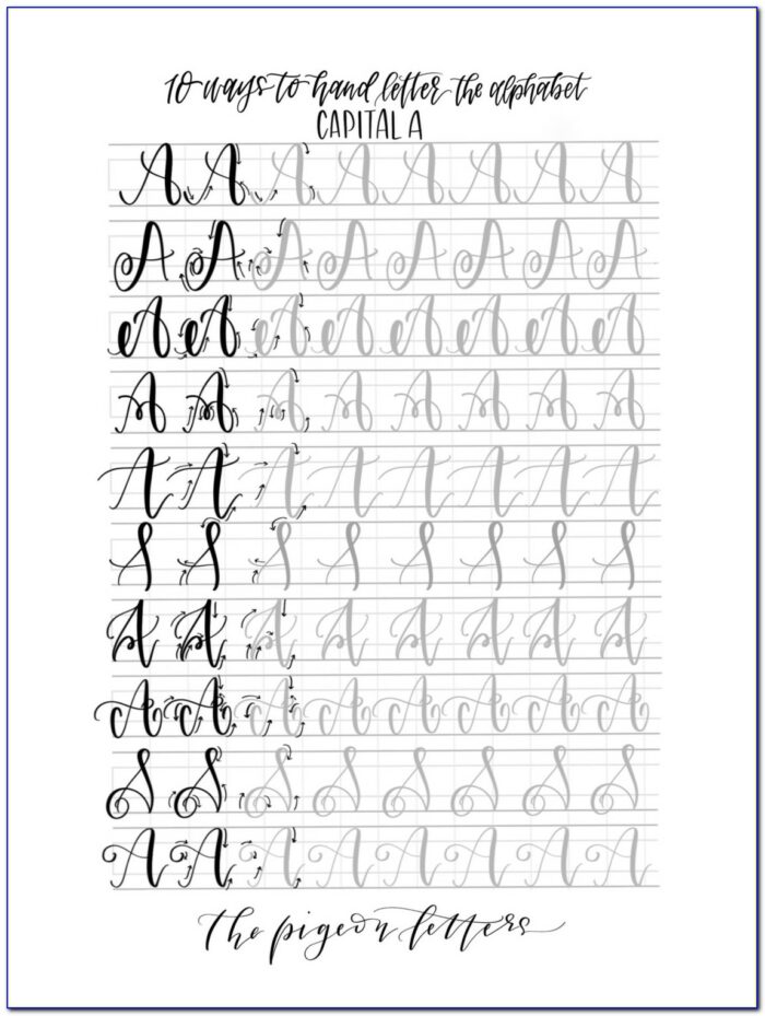 Hand Lettering Practice Sheets Alphabet