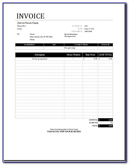 Invoice Docx Format Download
