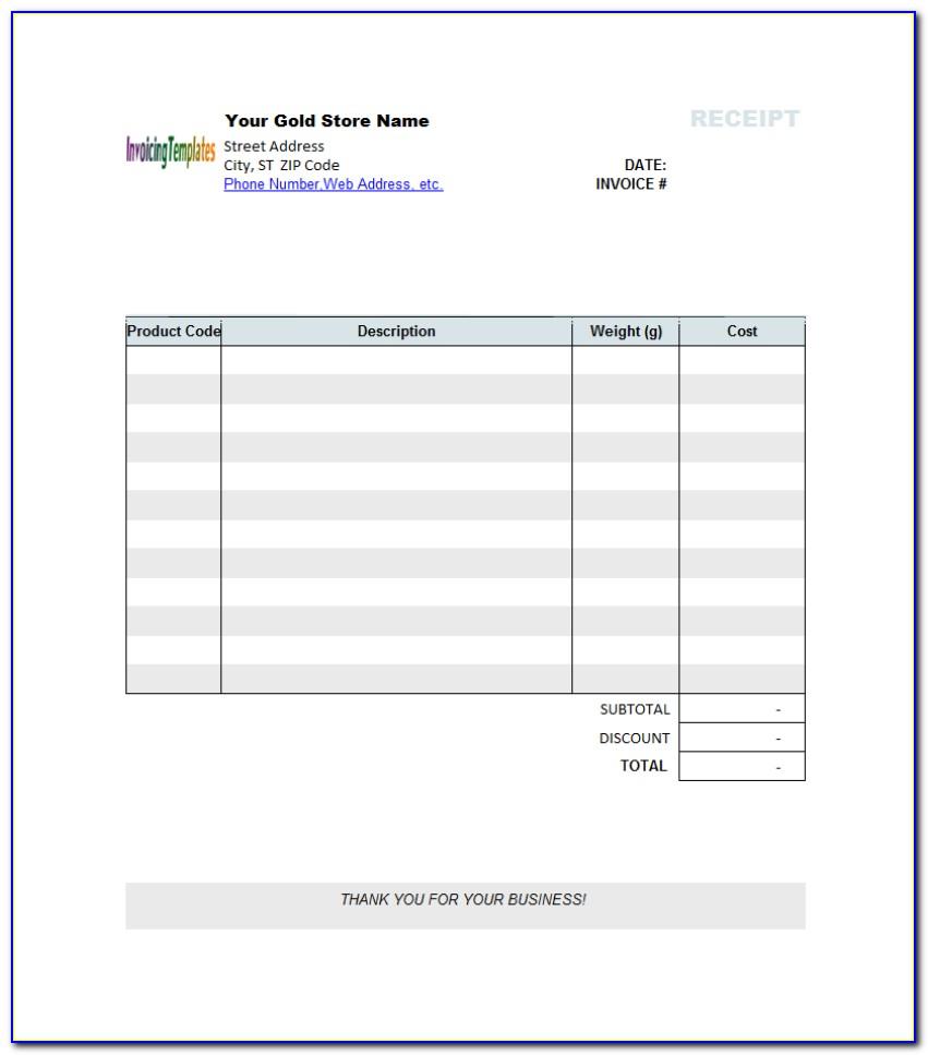 Invoice Template Microsoft Excel 2010