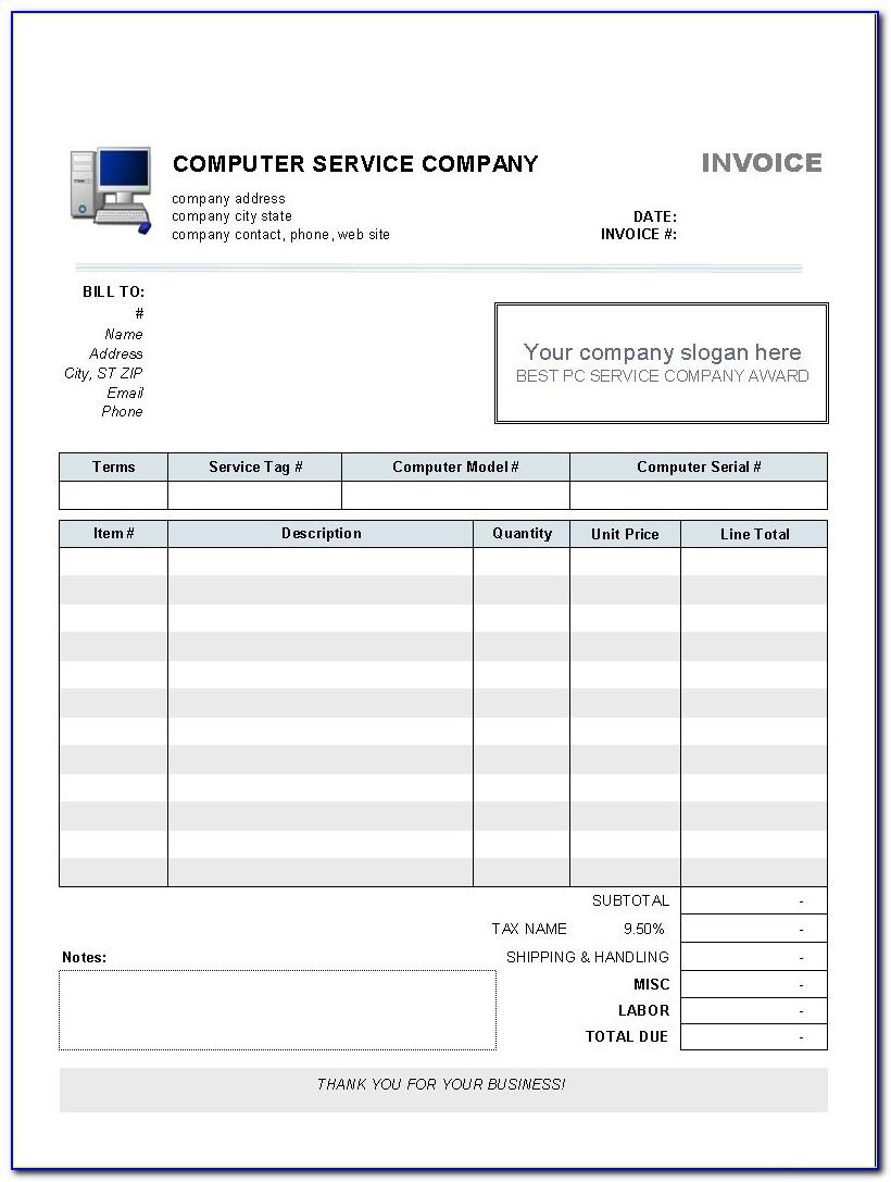 Microsoft Office 2010 Invoice Template