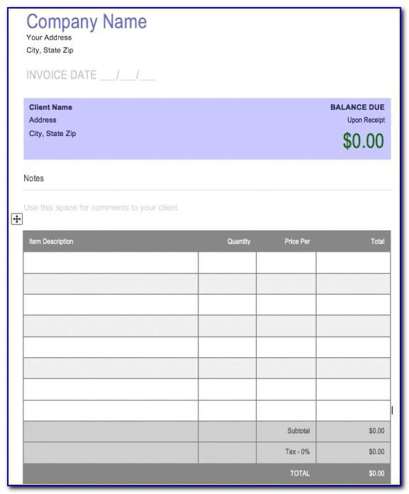 Minimalist Invoice Template Excel