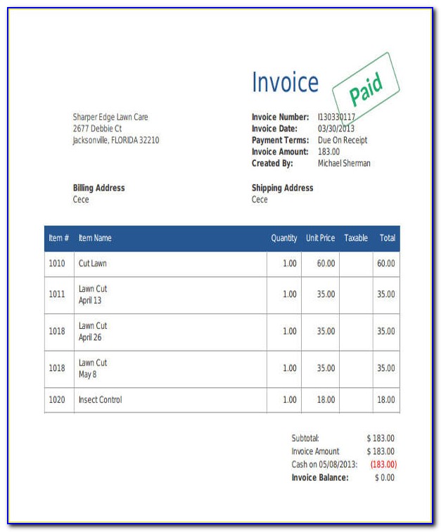Photography Invoice Word Template