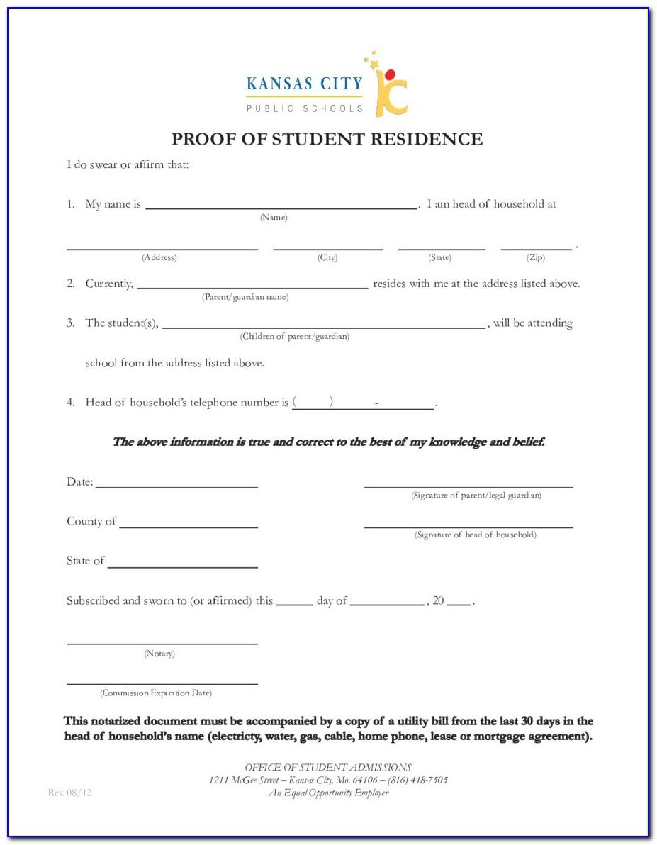 Printable Notarized Letter Of Residency Template