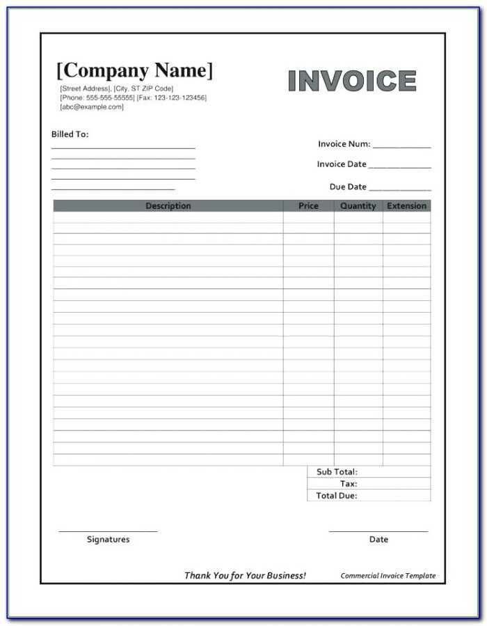 Proforma Invoice Form Pdf
