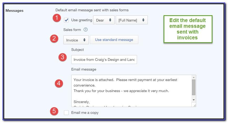 Quickbooks Default Customer Message On Invoices