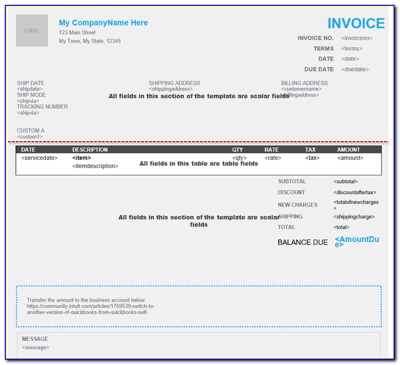 Quickbooks Invoice Template With Remittance Slip