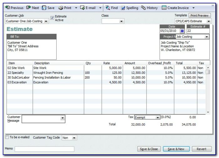 Quickbooks Online Estimates And Invoices