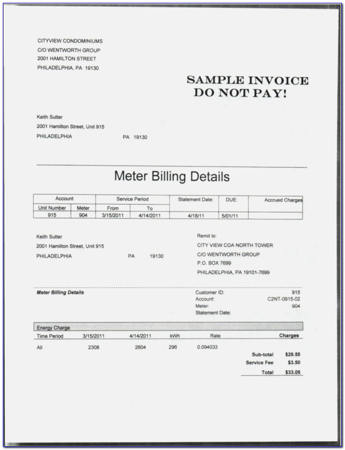 Rotary Dues Invoice Template