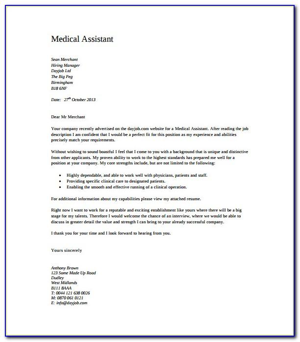 Sample Cover Letter For Medical Assistant Job With No Experience
