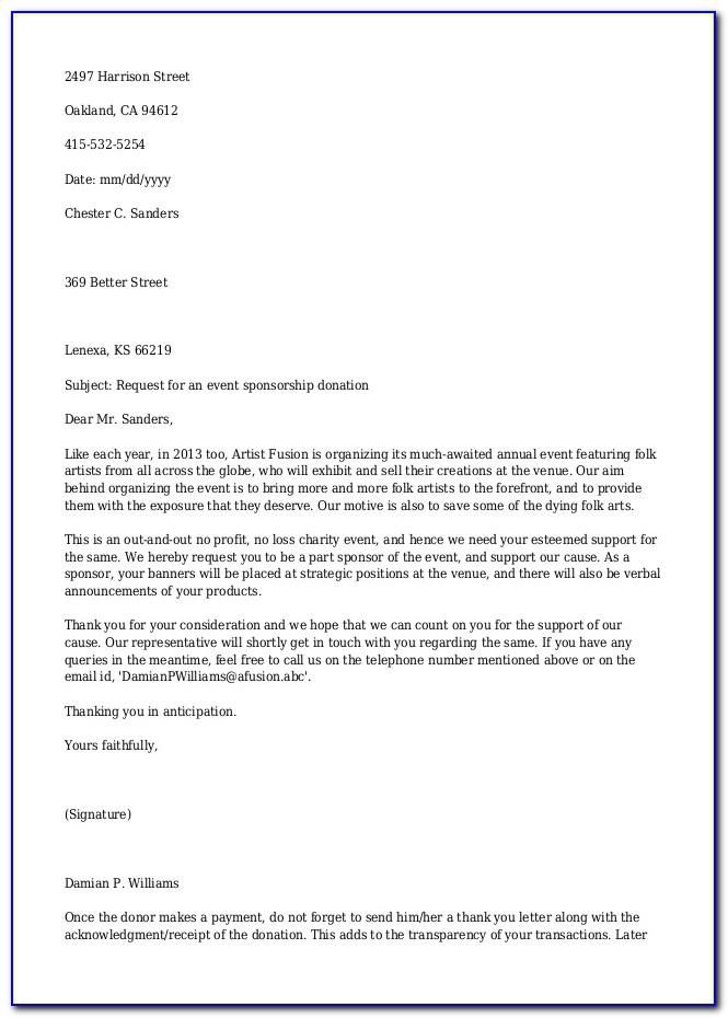 Sample Sponsorship Request Letter For Education Pdf