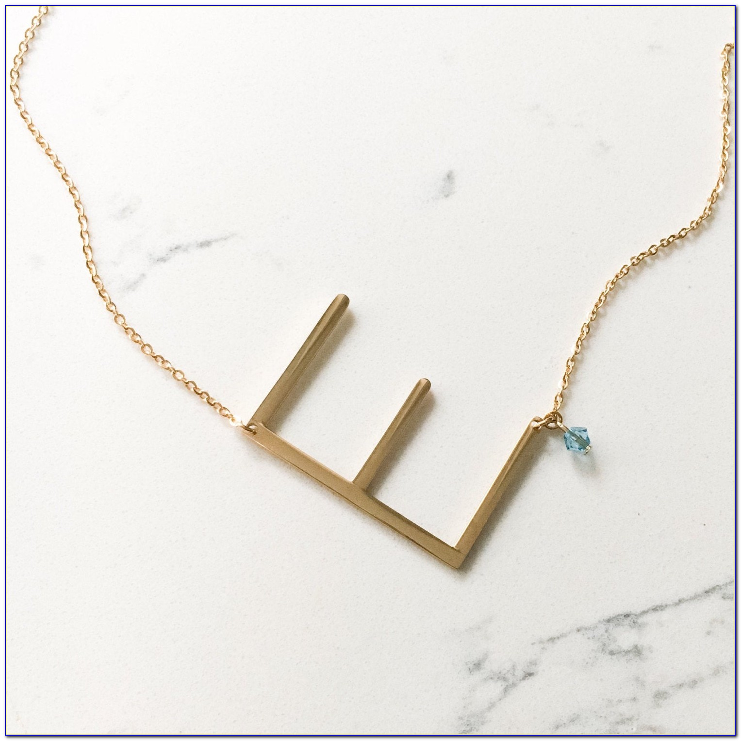 Small Sideways Letter Necklace