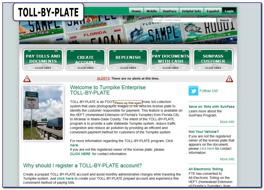 Sunpass Pay By Plate Invoice