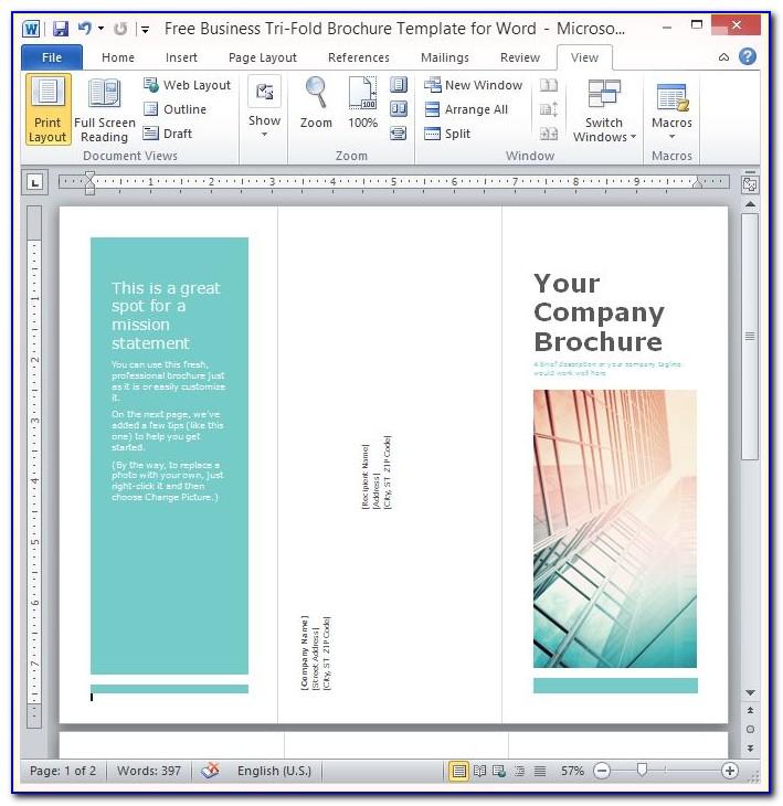 Brochure Template Free Download For Word