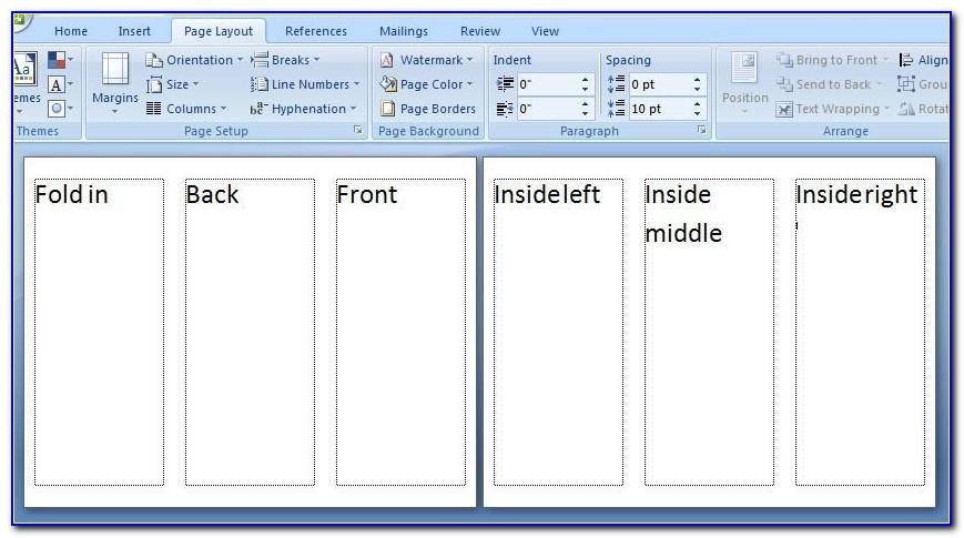 Free Blank Tri Fold Brochure Templates For Microsoft Word 2010