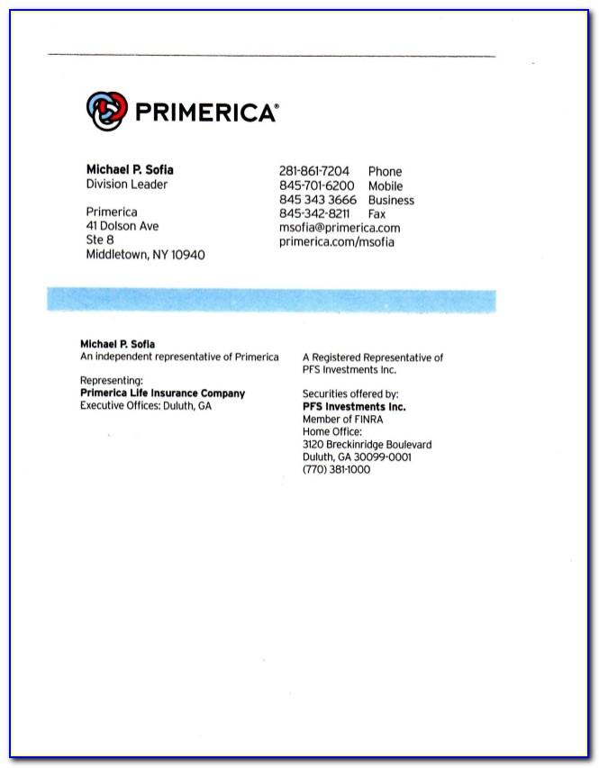 Order Primerica Business Cards