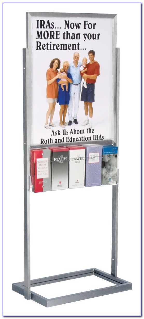 Poster Display Stand With Brochure Holder