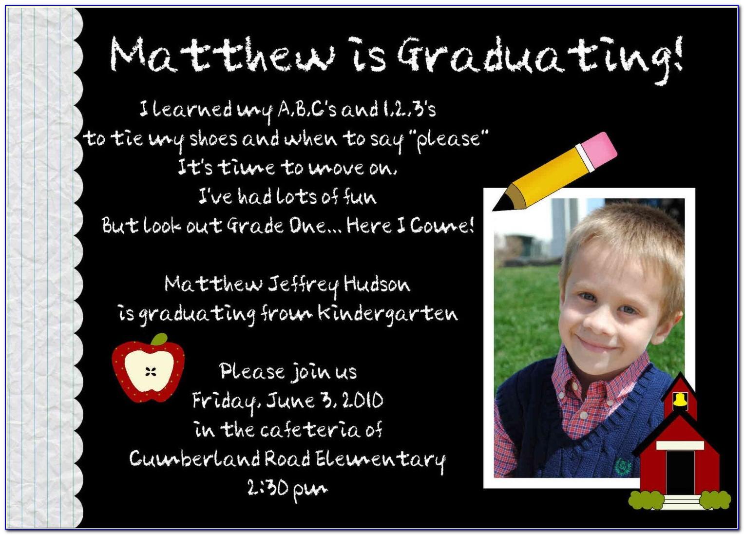 Preschool Graduation Invitation To Parents