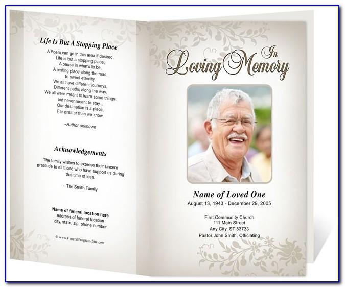 Tri Fold Funeral Brochure Template Free