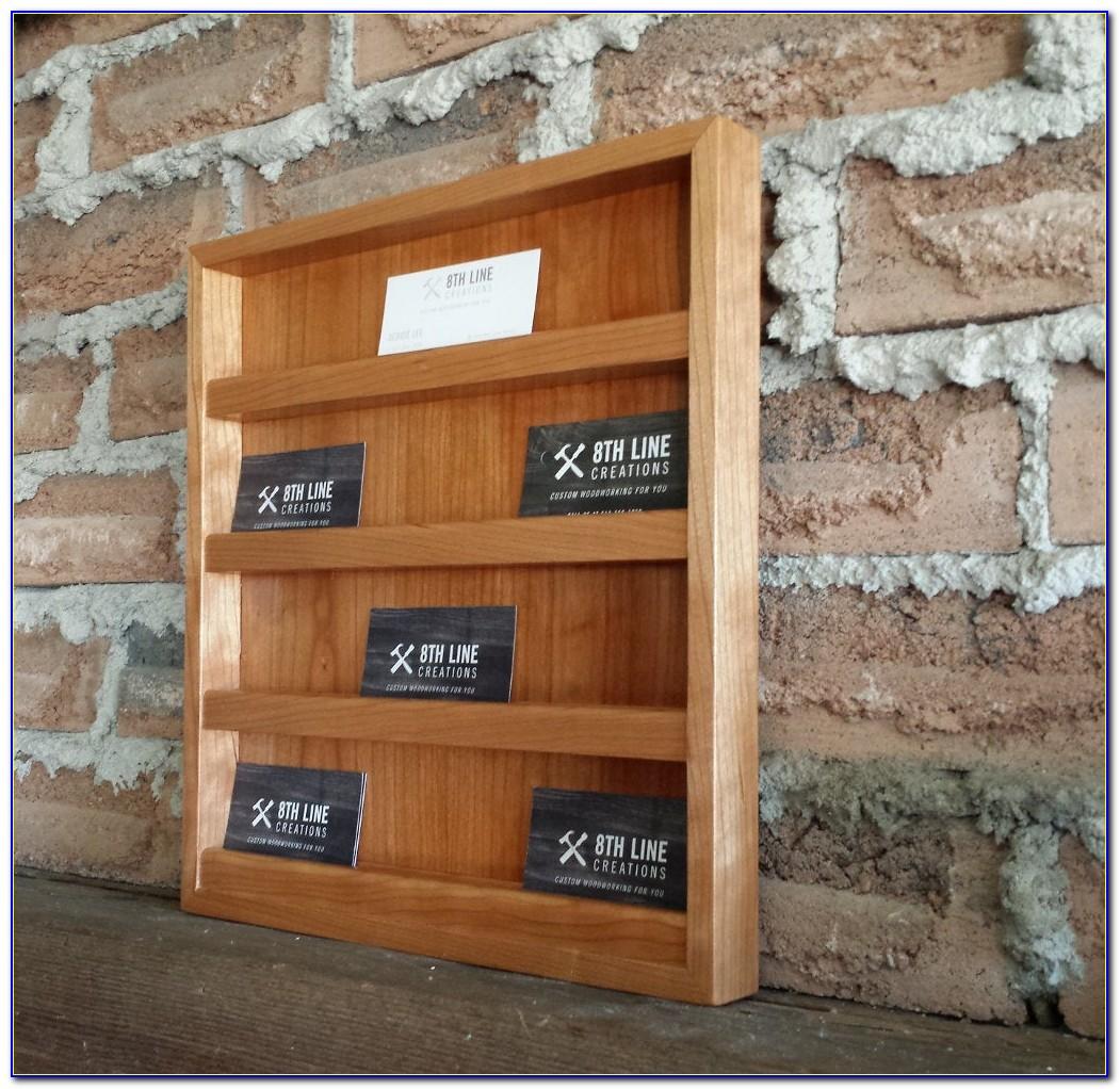 Wood Wall Mount Business Card Holder