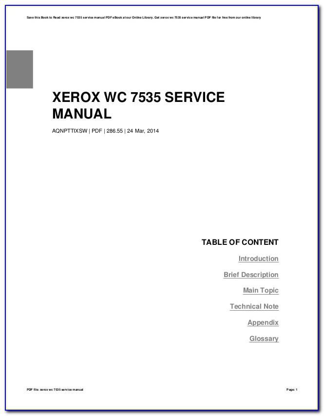 Xerox Wc 7535 Service Manual
