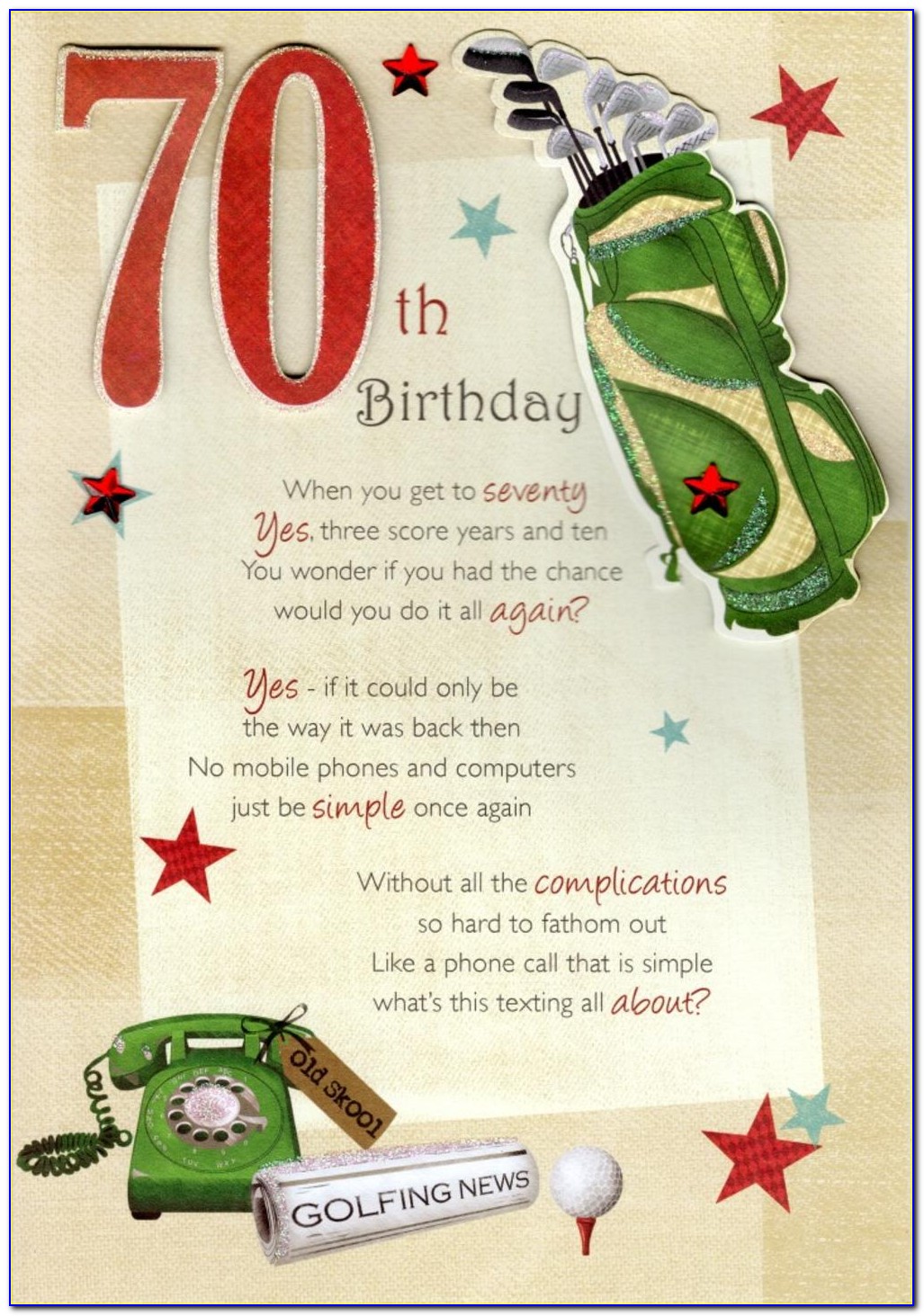 70th Birthday Greeting Cards