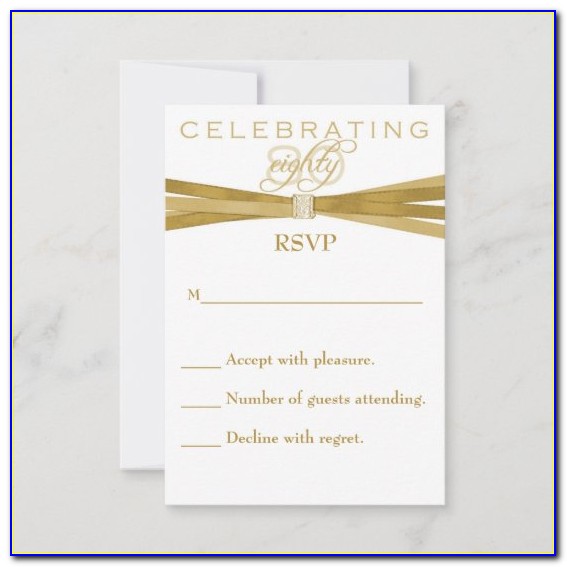 80th Birthday Invitations With Rsvp Cards