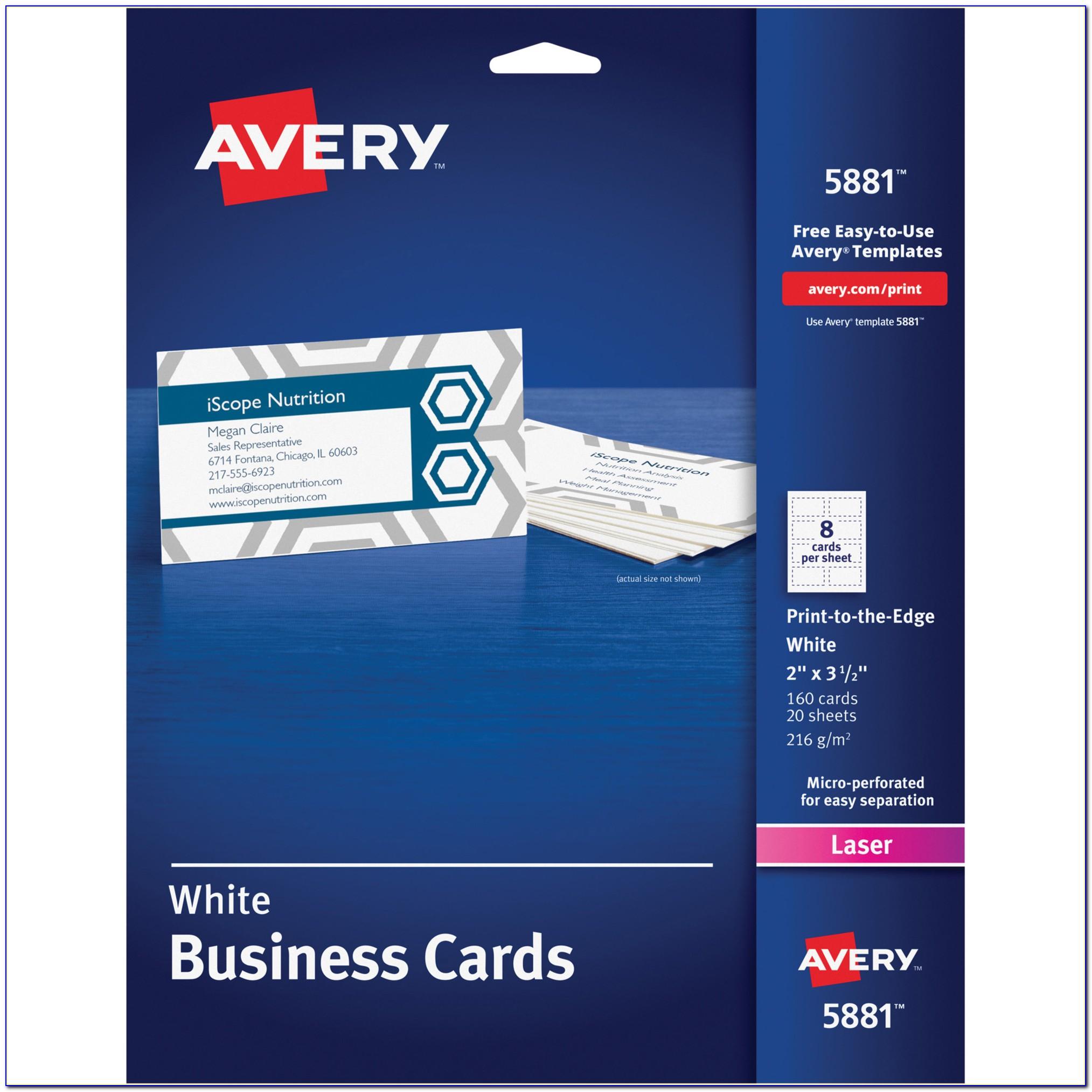 Avery Perforated Business Card Template
