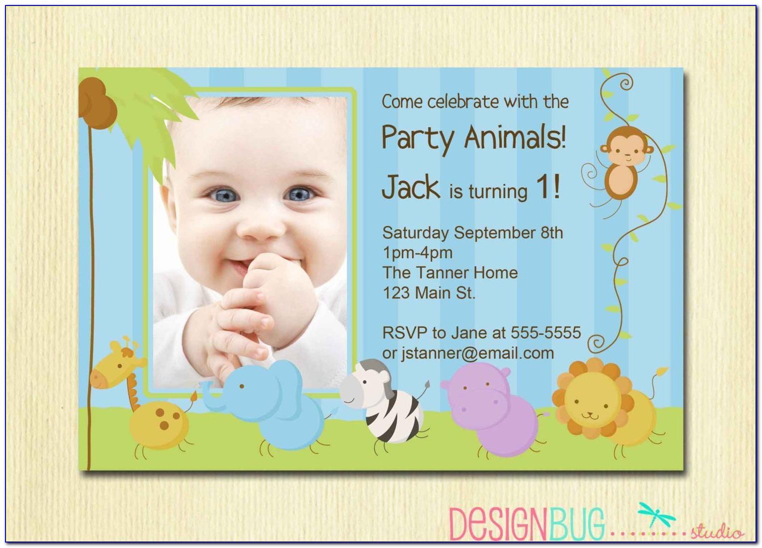 Baby Birthday Invitation Card In English